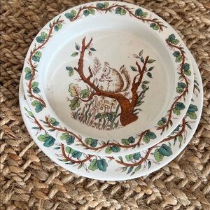 Tiffany & Co ‘SQUIRREL’ 3 Piece Child's Dinnerware Set - Plate - Bowl -